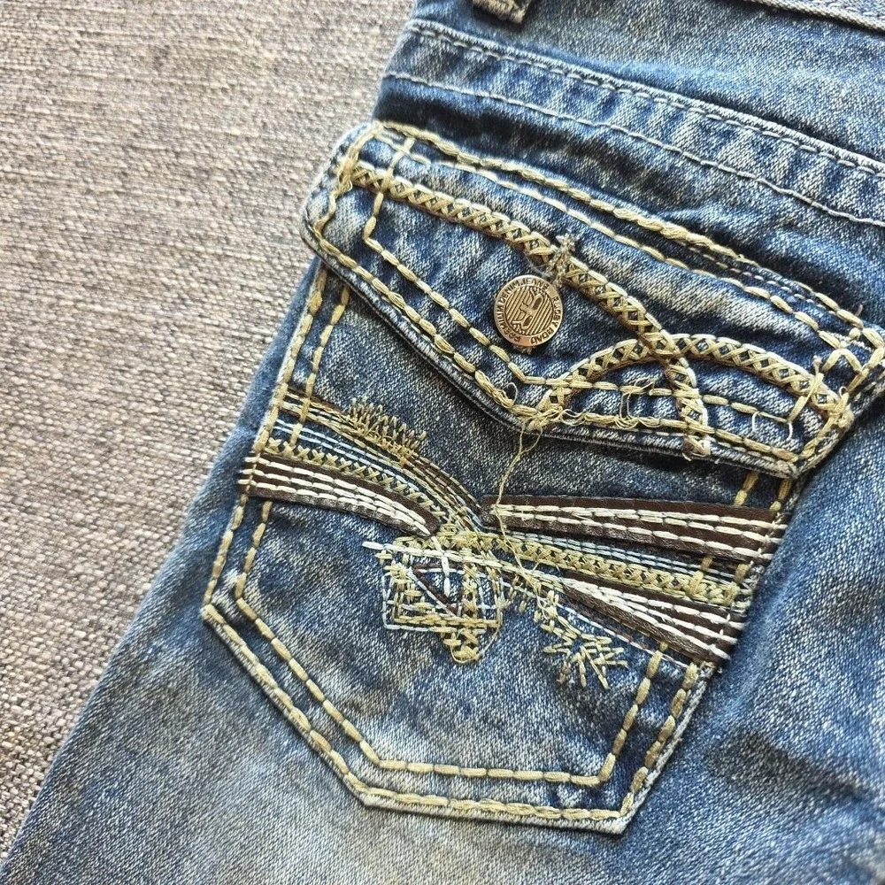 Rugby Road Jeans Girls Size 8 Blue Denim Thick Stitch